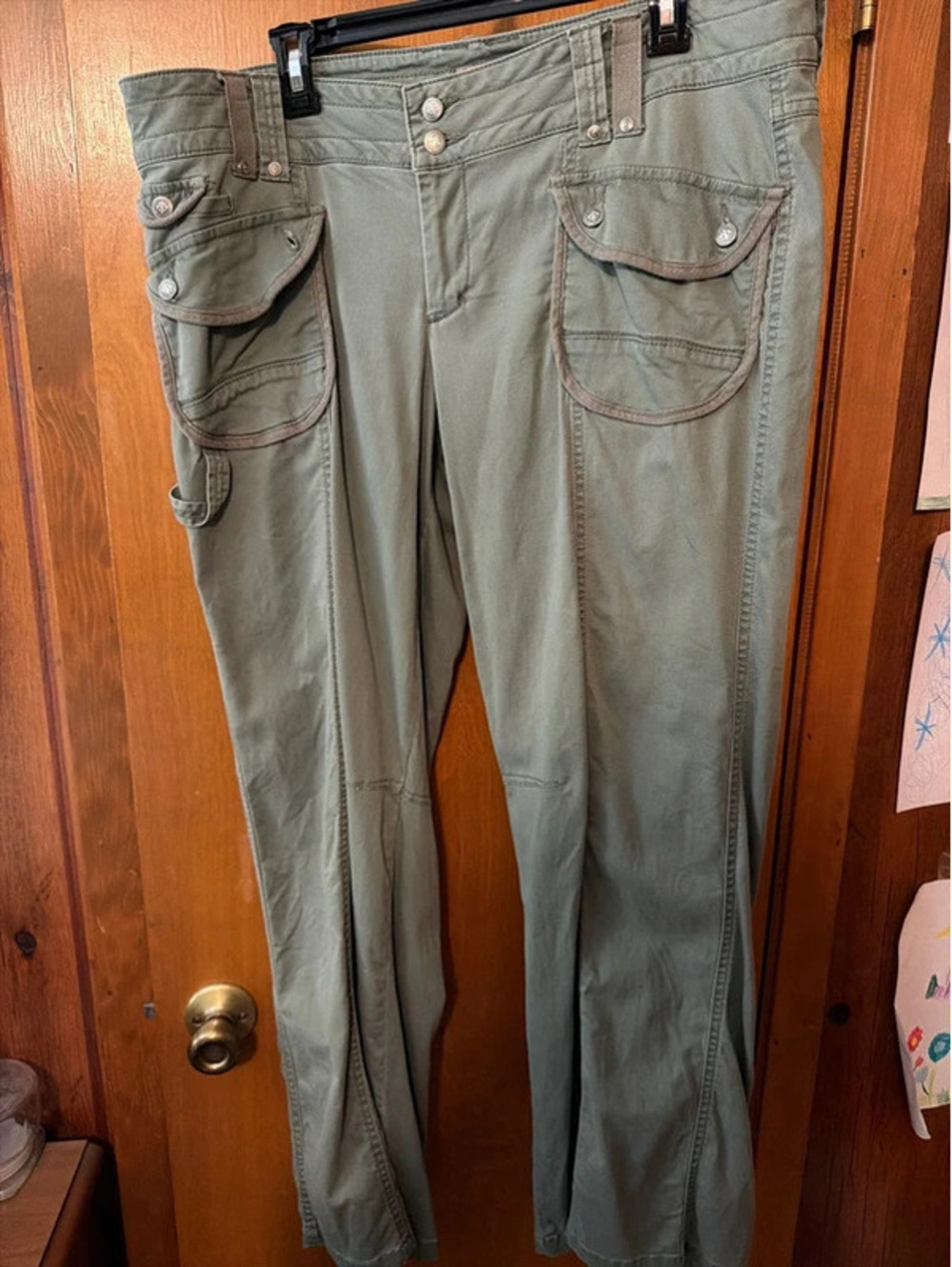 No Boundaries Juniors Size 19 Olive Green Cargo Utility Pants